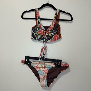 Anthropologie- Maaji Rust and Black Bikini Top
